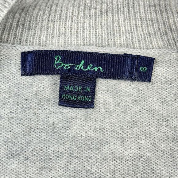 Boden Tunic Sweater Womens 8 Light Heather Gray Cashmere Soft V Neck LS Pullover - Picture 7 of 11